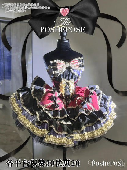 Girls Birthday Lolita Dress 2024 Spring and Summer Women's Tube Top Satin Bowknot Slim Pettiskirt Short Mini Party Dress