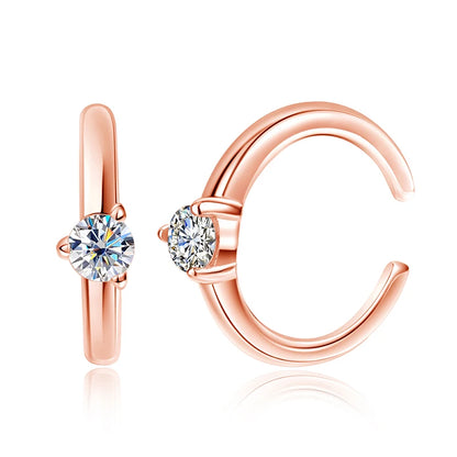 3mm D Color Real Moissanite Clip Earrings for Women Girls Adjustable Jewelry 100% S925 Sterling Silver Plated 18k
