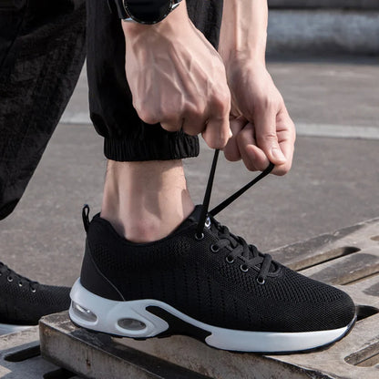 Summer Air Cushion Work Safety Shoes For Men Breathable Work Sneakers Steel Toe Shoes Anti-puncture Safety Protective Shoes