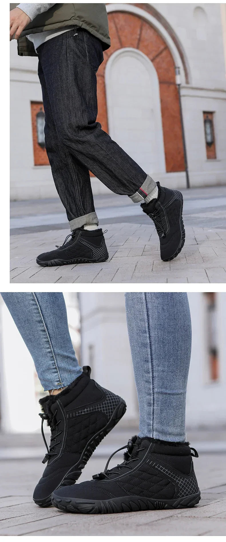 Brand New Winter Boots for Men Women Snow BareFoot Outdoor Non-slip Warm Fur Casual Sneakers Plus Size Ankle Boots Hiking Shoes