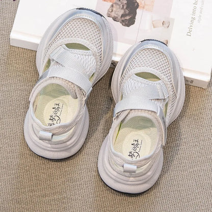 Boys Girls Sports Sandals Rotating Button Students Sneakers Hollowed-out Summer New Students Running Shoes Mesh Breathable