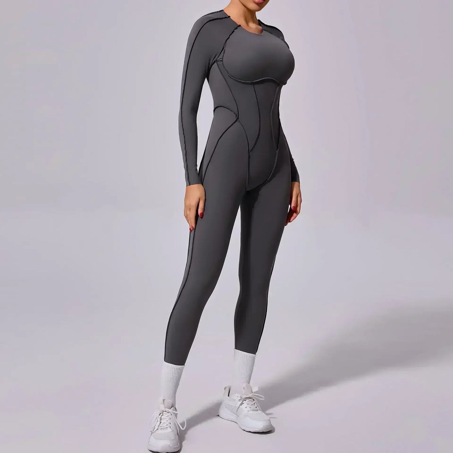 Women's High Elasticity Sports Bodysuit Kit Yoga Fitness Jumpsuit Open Back Hip-Lift Outdoors Gym Workout Sexy Fitness Outfit