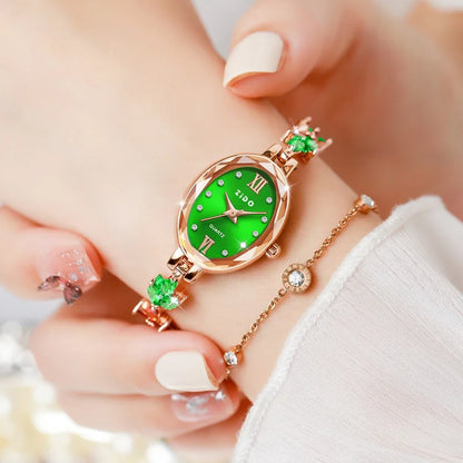 V22 Women's Watches Light Luxury Diamond Inlaid Female Watch Waterproof Oval Ladies Fashion Quartz Bracelet Wristwatch