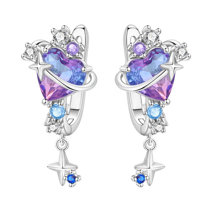 925 Sterling Silver Multi Layer Starry Tassel Drop Earrings Women Earrings Charm Trend Versatile Party Jewelry Gifts