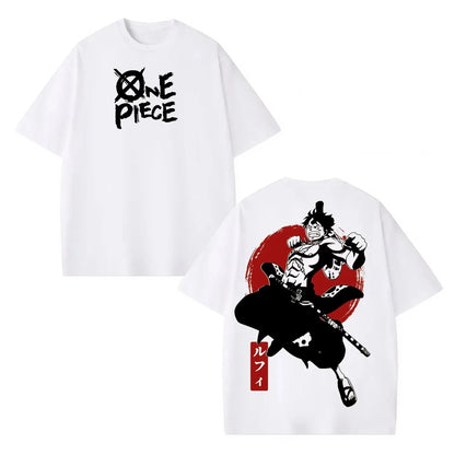 Anime Derivatives Printed Washed T-shirt Men and Women Summer Fashion Trend Street Harajuku Popular Comfortable Top