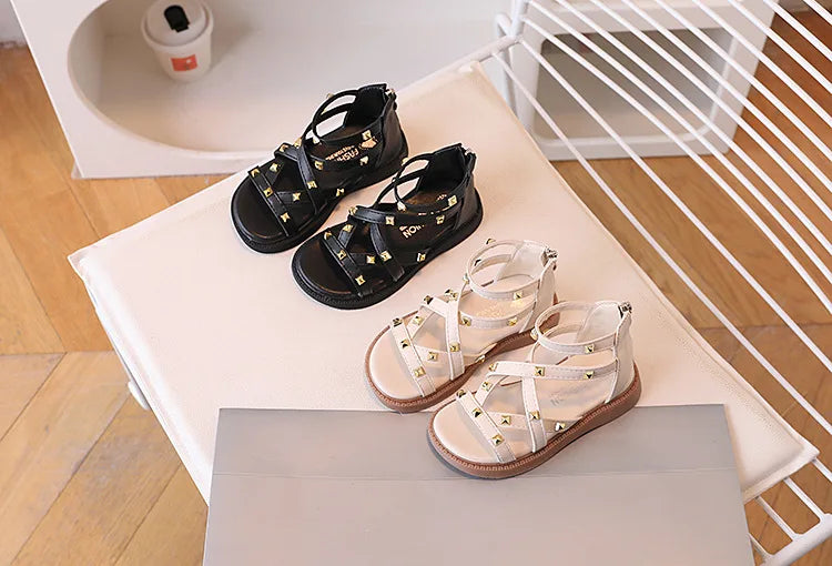 Girls Gladiator Sandals 2026 New Summer Children Fashion Princess High-top Shoes Versatile Kids Causal Beach Holiday Sandals
