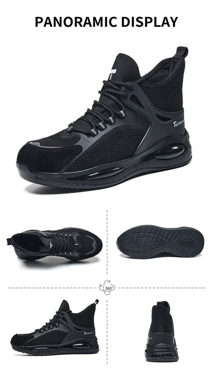 Men's protective shoes, breathable, lightweight, and safe shoes, anti-smashing and anti-puncture work shoes, steel-toe shoes