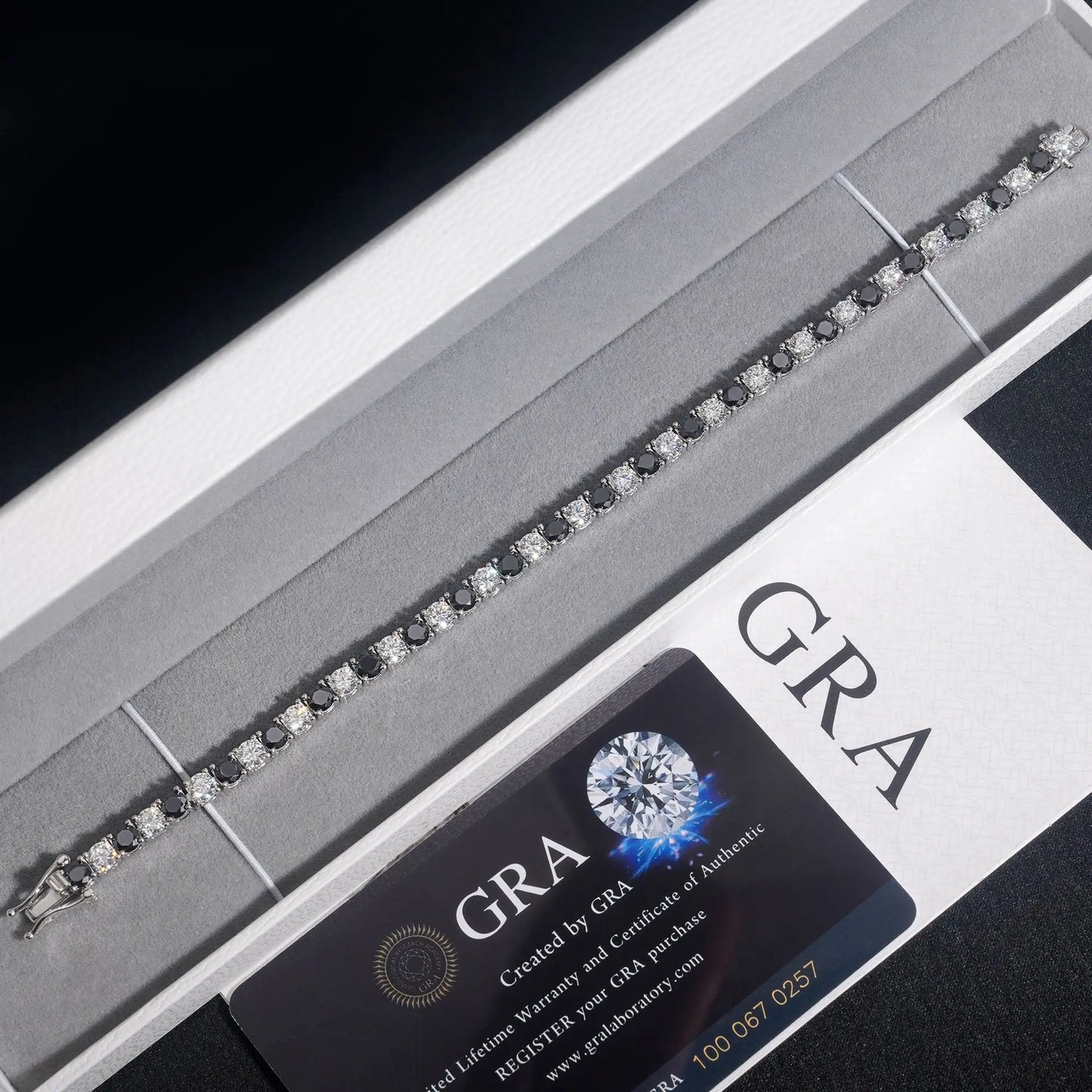 Sparkling 3/4/5/6.5MM Black White Full Moissanite Diamond Tennis Bracelet for Men Women Original S925 Silver Link Bracelets
