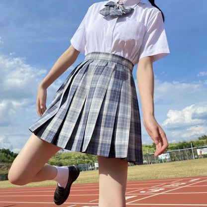Plaid Women Pleated Skirt Bow Knot Summer High Waist Preppy Girls Dance Mini Skirt Cute A Line Harajuku Sexy Japan Faldas