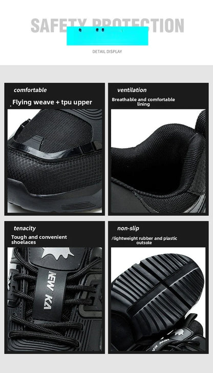 Labor Protection Shoes Are Lightweight Odor Resistant Breathable Smash Resistant Puncture Resistant Wear-resistant Safe for Work