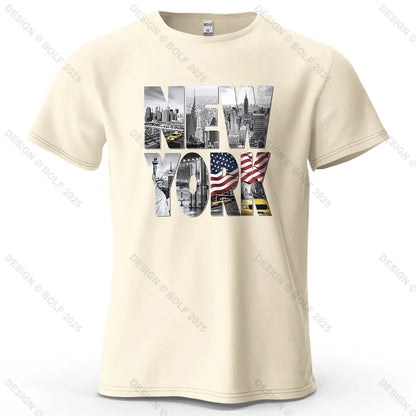 New York City Printed Men's T-Shirt 100% Cotton Oversized City Graphic Tees for Women Tops Tees Casual Streetwear