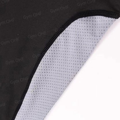 Funny Face 2 in 1 Shorts T Shirt Suits Men's Fitness Breathable Second Skin Compression Shirts Sets Gym Double Deck Shorts