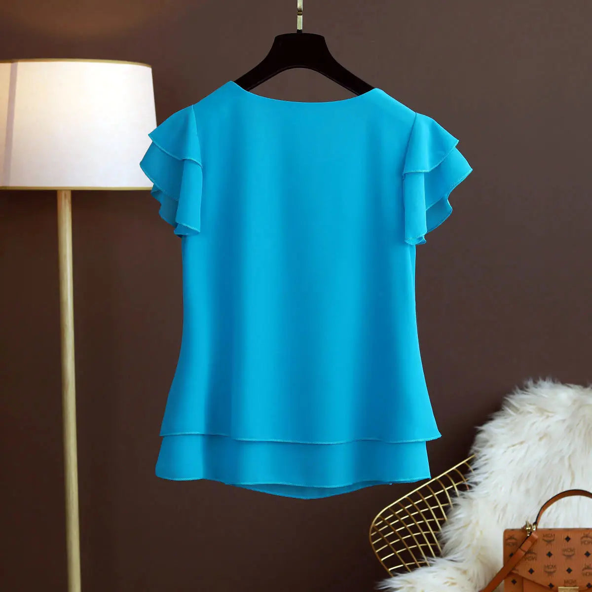 Fashion Brand Summer Oversized Loose and Thin Casual Blouse Top Short Sleeve Chiffon Top White Blouse Green Women’s Tops M-6XL