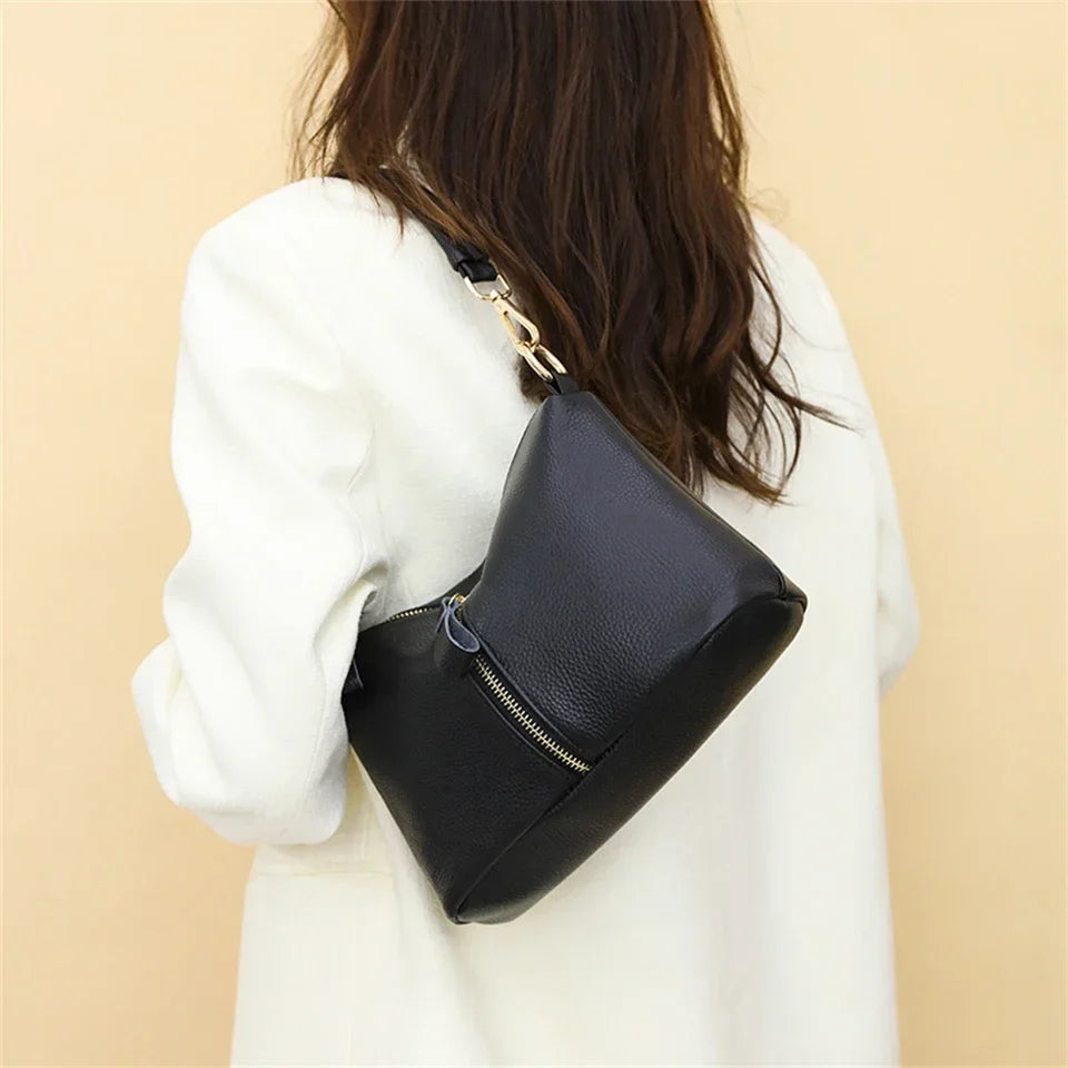 High Quality Genuine Leather Women Tote Bag Luxury Soft Cowhide Ladies Shoulder Crossbody Bags 2024 Fashion Female Messenger Sac