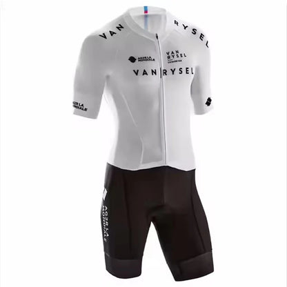 Van/rysel Road Racing Suit Racer White Triathlon Summer Tights One-piece Pants Cycling Suit Breathable Outdoor Sports Clothes