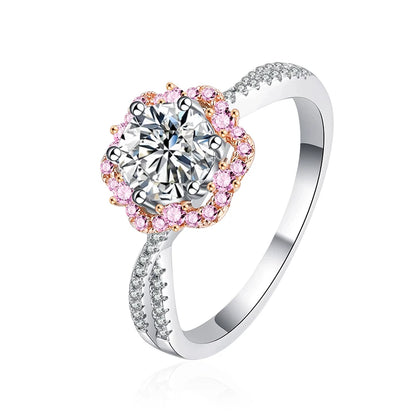 1ct Moissanite Rings for Women Sparkling Lab Gem Wedding Band S925 Sterling Silver Eternity Engagement Promise Rings
