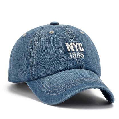 Denim Baseball Cap Men Women Embroidery Letter Jeans Snapback Hat