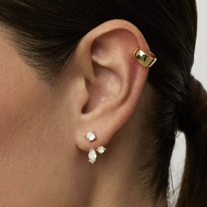 GRA Certified All Moissanite Drop Earrings for Women S925 Silver Detachable Earcuff Front Back Stud Earring Jackets for Women
