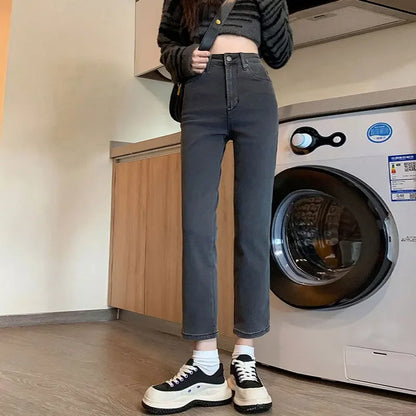 High-waist Straight-leg Jeans For Women