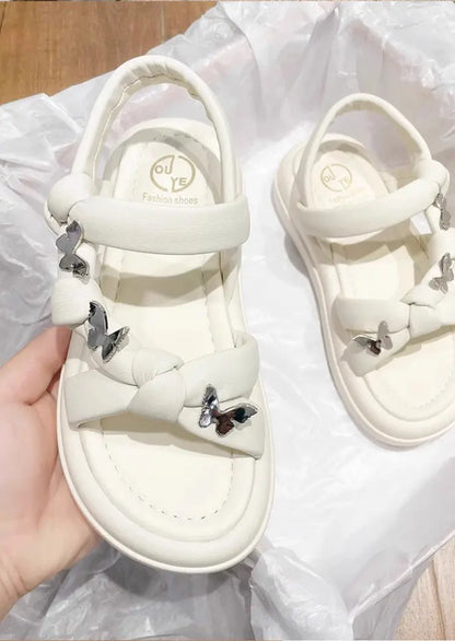 New Arrival Kids Sandals Children's Design Hollow-out Casual Sandals Soft Flat Strappy Sandals Girls Cute Bowknot Beach Shoes