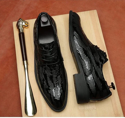 Social Shoe Male Leather Casual Spring Autumn Business Men's Formal Shoes Black Legitimate Clothing 2025 Trend Cheap Liquidation