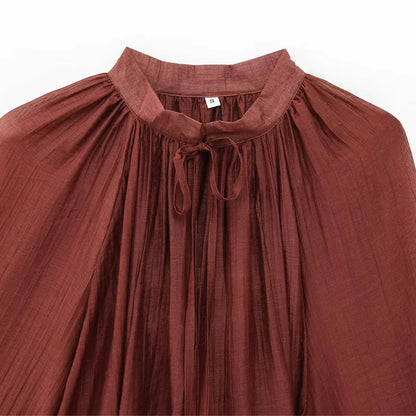 Woman 2025 Dress Ruffle Long Sleeve Mini Dress Summer Tie Fairy Short Dresses For Women Pleated Elegant Party Dresses 088