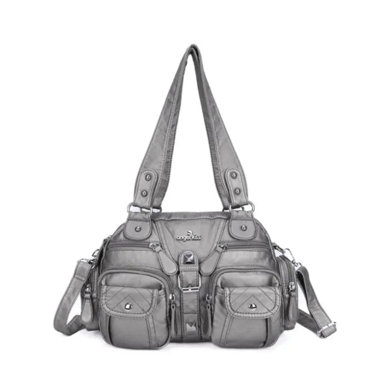 Vintage Women Handbags Satchel Top-handle Handbag PU Shoulder Bag Dumpling Pack Give Gifts Shoulder Bags Phone Money Pack
