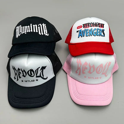 New Cool Street Hip Hop Letter Colorful Meshed Men Women Baseball Hats Cotton Summer Adjustable Breathable Snapback Sport Caps