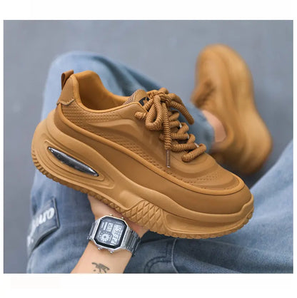 Tênis Esportivo Casual Masculino, Tênis de Skate Moderno com Sola Grossa, Calçados Masculinos Confortáveis e da Moda Adequados para Uso ao Ar Livre