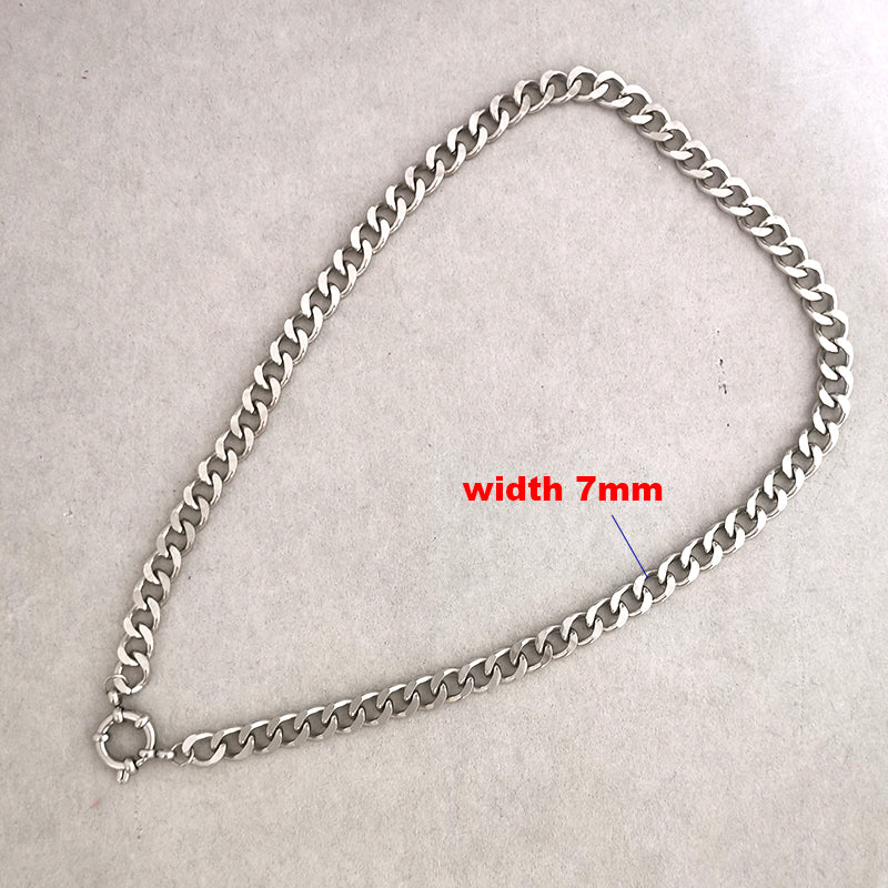 Spring Sailor Clasp Necklace Women Men Choker Stainless Steel Geometric Paperclip Link Chain Rolo PVD Gold Color Wholesale