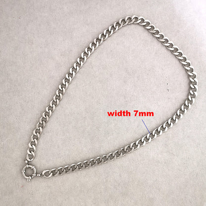 Spring Sailor Clasp Necklace Women Men Choker Stainless Steel Geometric Paperclip Link Chain Rolo PVD Gold Color Wholesale