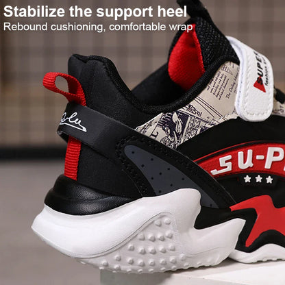 Sport Kids Sneakers Boys Casual Shoes For 5-16Years Old Children Tennis Leather Non Slip Fashion Running Shoes