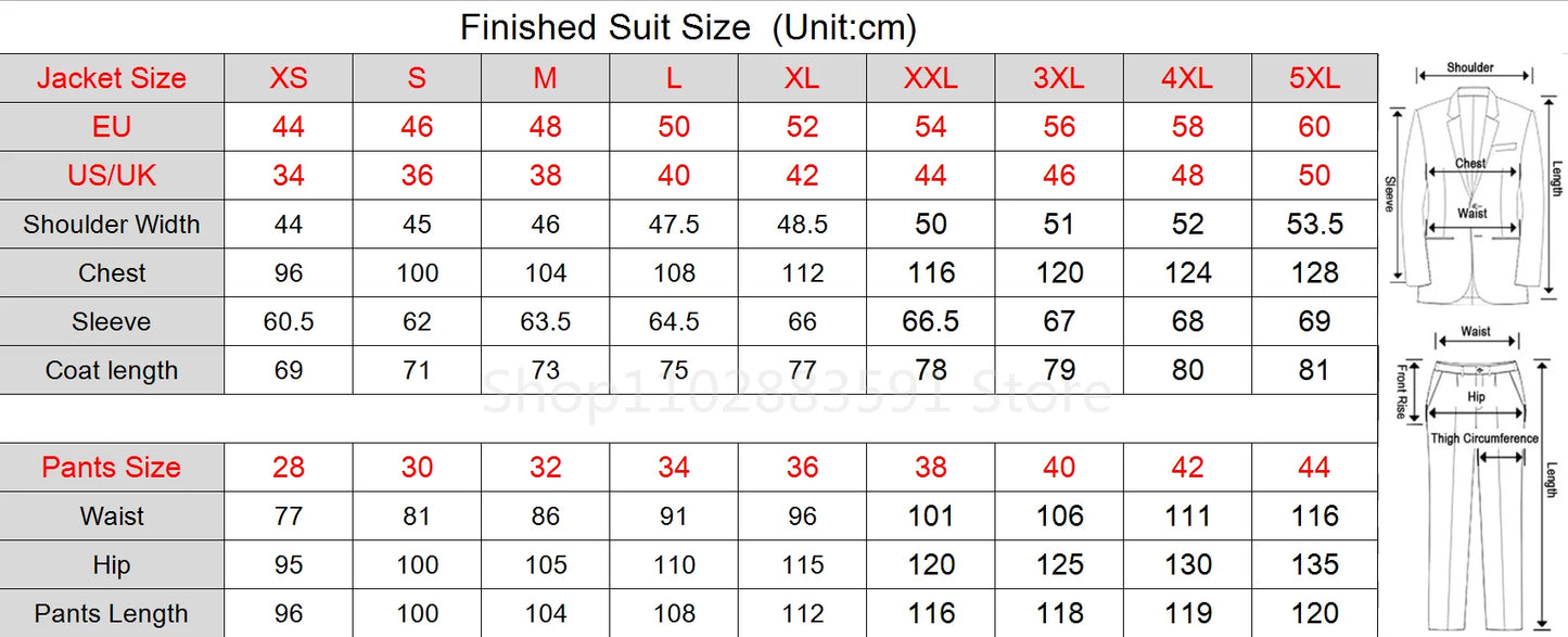 Fashion 2 Pieces Blazer Pants Men Suits Double Breasted Buttons Peaked Lapel Formal Party Wedding Groom Tuxedo （Jacket+Pants））
