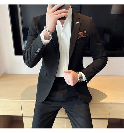 Terno Masculino Casual de Escritório Noivo Casamento Blazer Calça Social