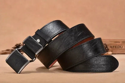 Men's Business Belt Smooth Buckle Leisure Belt Jeans Belt Suit Pants Belt