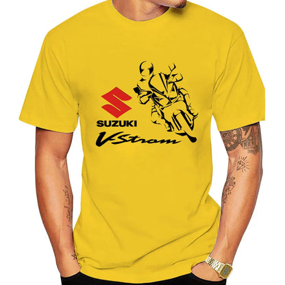 2026 V-Strom Summer New Bestseller 100% Cotton Trend Men T-shirt Daily Outdoor Sports Casual Loose Street Short Sleeve