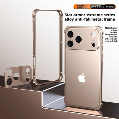 Original Colour Aluminium Frame Metal Bumper Hard Case For IPhone 17Air 17 Pro Max High Quality Alloy Lens Protector Phone Cover