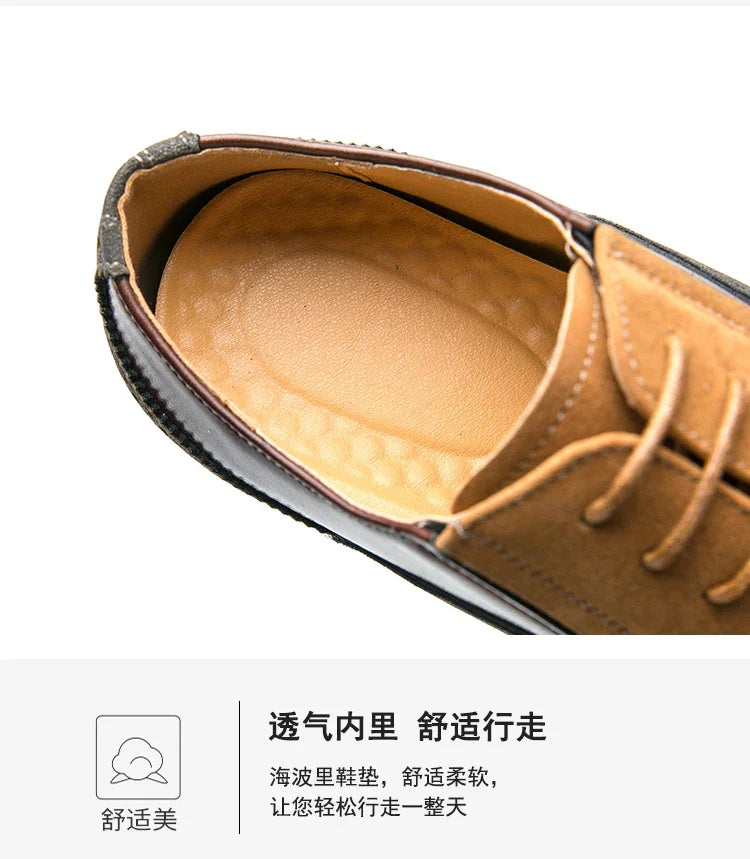 Retro Oxfords Shoes Men Classic Men's Dress Shoes Casual Business Social Brogues Shoes For Wedding