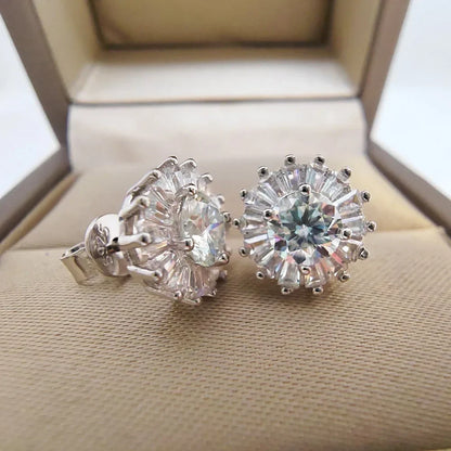 0.5CT 5MM D Moissanite Earrings S925 Silver Passed the Diamond Test Women Jewelry Wedding Party Birthday Gift