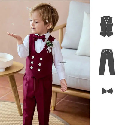 Baby Kids Photography Suit Newborn 1 Year Birthday Ceremony Costume Children'S Day Performance Suit Boys Formal Wedding Dress