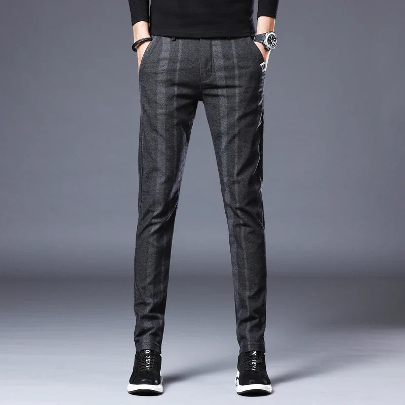 Business Casual Pants Men Slim Fit Fashionable Outdoor Elastic Breathable Sports Pants Formal Fashion Korean Clothes Trousers