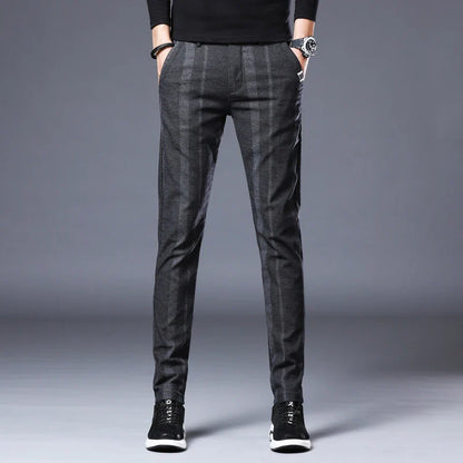 Business Casual Pants Men Slim Fit Fashionable Outdoor Elastic Breathable Sports Pants Formal Fashion Korean Clothes Trousers