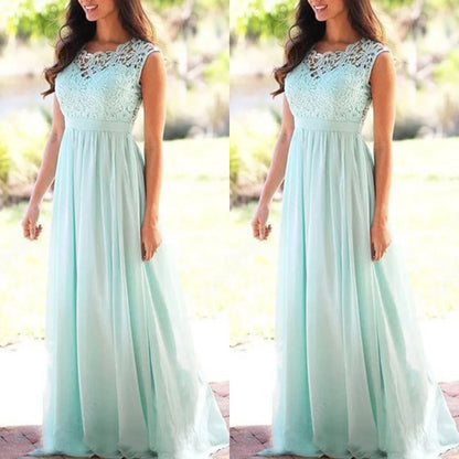 Classic Women Pink Bridesmaid Dresses Elegant Lace Chiffon A Line Illusion Back Maxi Formal Wedding Gust Gowns Formal Evening