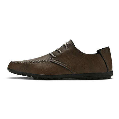 Men's leather shoes soft soles four seasons plus size casual leather shoes fashion trendy youth party Versatile driving shoes