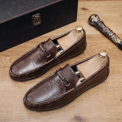 Summer men's loafers soft soled men's leather shoes comfortable driving shoes