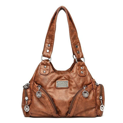 Hot Luxury Bag Women's PU Leather Crossbody Bag Retro Luxury Handbag Fashion Motorcycle Bag Brand Fashion Crossbody Bag