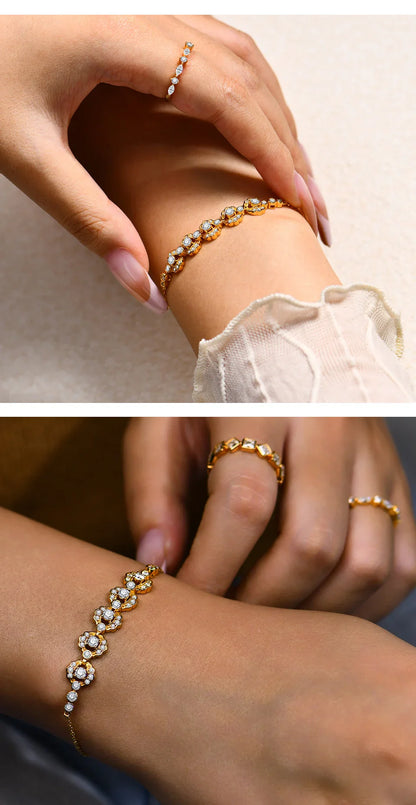 Real D Color Full Moissanite Bracelet for Women S925 Sterling Silver Au585 Solid Gold Engagement Fine Jewelry Wholesale