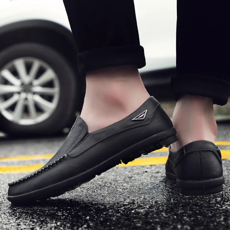 Leather Men Casual Shoes Luxury Brand 2024 Mens Loafers Moccasins Breathable Slip on Black Driving Shoes Plus Size 37-47