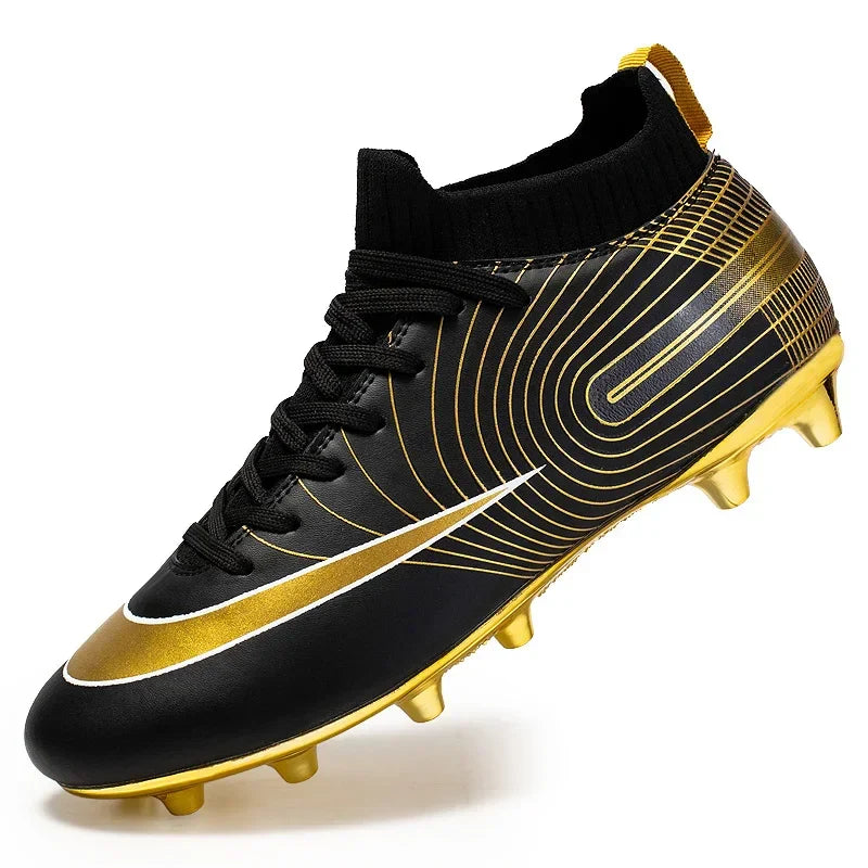 Professional Men Ankle Football Boots Outdoor Grass Cleats Unisex Soccer Shoes Long Spikes Tf Football Shoes Chuteira Society