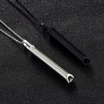 Stainless Steel Breathlace Necklace Quit Smoking Anxiety Relief Anti Vaping Necklace Breathing Necklace For Anxiety Mindful